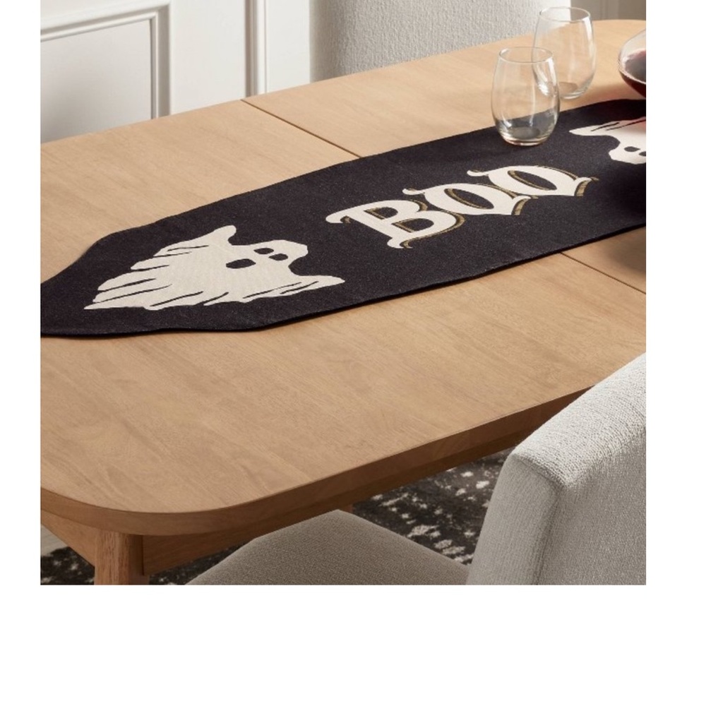 Threshold Black and White Ghost Table Runner New Without Tags